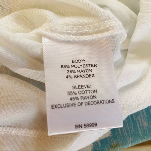 Gibson Latimer mixed media white raglan eyelet short sleeve t-shirt size small - Picture 5 of 5